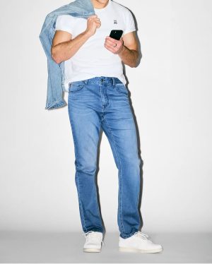 MENS ACE KNIT STRAIGHT LEG DENIM PANT - MB0600034